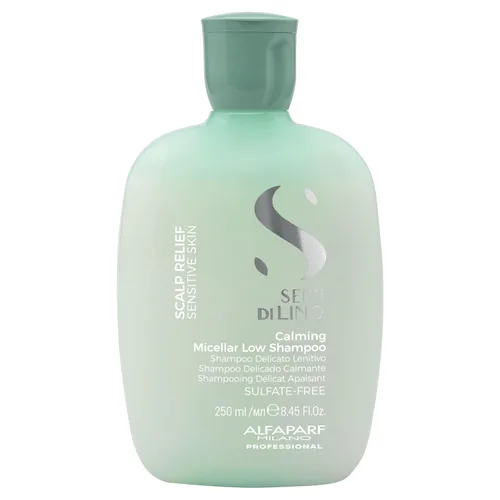 Alfaparf Milano Semi Di Lino Scalp Relief Low Shampoo para pieles sensibles, champú sin sulfato, calma, aporta comodidad e hidrata, alivia la