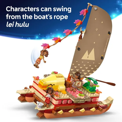 Miniatura 4 de LEGO Disney Canoa de Aventura de Moana Set de Juguete de Construcción - Barco de Juguete de Juego de Simulación para Niños y Niñas, Edades 6+ - Idea