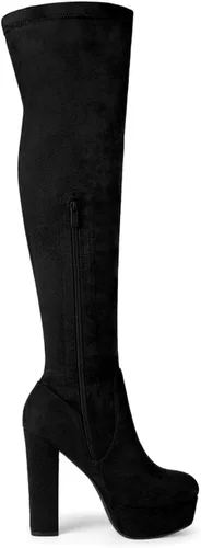 Miniatura 7 de Allegra K Botas altas de plataforma con tacón de bloque sobre la rodilla para mujer