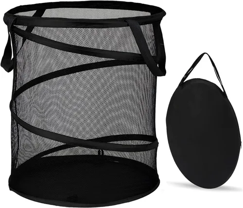 BATTOO Cestas de lavandería plegables, cesta desplegable para lavandería, cesta de lavandería extra grande de 113L con bolsa portátil de malla para
