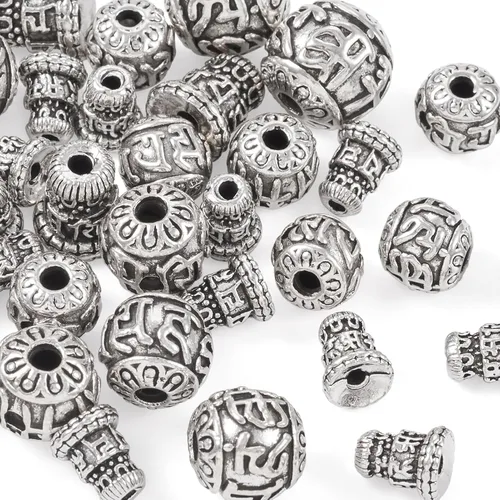 Miniatura 7 de Craftdady Cuentas de gurú tibetano de plata de 3 maneras para hacer collares y joyas