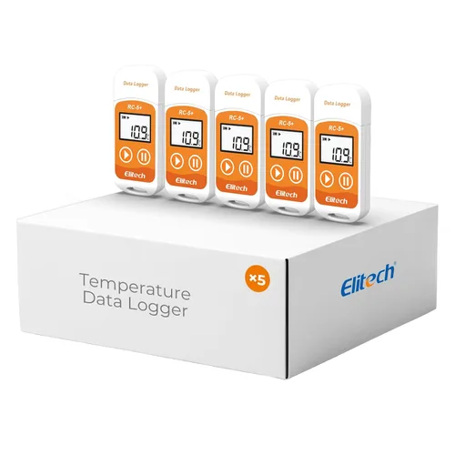 Miniatura 12 de Elitech RC-5+ Registrador de datos de temperatura USB PDF digital, grabador reutilizable, termómetro para refrigerador, 32000 puntos de alta Celsius