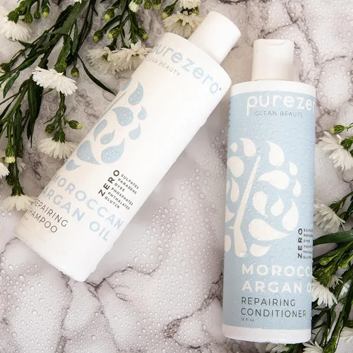 Miniatura 4 de Set de champú y acondicionador de aceite de argán marroquí Purezero - Repara el cabello dañado - Combate la caspa y el encrespamiento - Cero