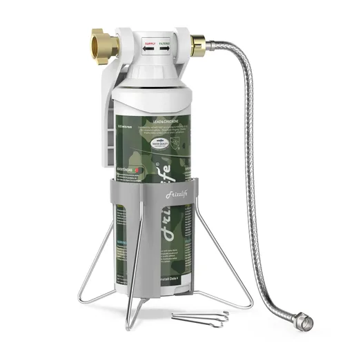 FRIZZLIFE - Filtro de agua para autocaravanas - Filtro de manguera de conexión directa certificado NSF/ANSI 53 y 42 para autocaravana - 0,5 micrones