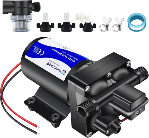 Miniatura 9 de TDRSUPER Bomba de transferencia de agua autocebante de 110 V CA, bomba de refuerzo de alta presión 4GPM 45PSI, bomba de riego de jardín de diafragma