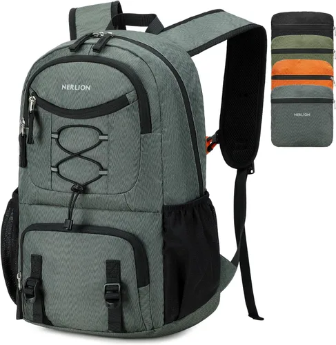 Nerlion - Mochila de viaje ligera y plegable de 35 litros para hombres y mujeres, para campamento, impermeable, al aire libre, senderismo, mochila