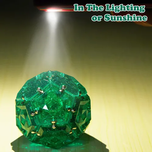 Miniatura 2 de Esferas magnéticas antiestrés con imanes - Cristal verde holográfico con destellos - Juguetes magnéticos antiestrés - Juego de 12 piezas - Purpurina