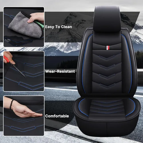Miniatura 3 de Juego completo de fundas de asiento de vehículo, para Dodge RAM 2500 2000-2022, de cuero impermeable, protectores de asiento, adecuados para bolsa