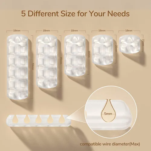 Miniatura 7 de Syncwire Clips transparentes para cables, organizador de cables autoadhesivo, para el hogar, oficina, cubículo, coche, mesita de noche, accesorios