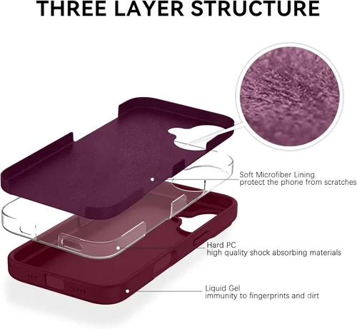 Miniatura 321 de GUAGUA Funda compatible con iPhone 17 Pro Max de 6.9 pulgadas, silicona líquida, goma de gel suave, delgada, forro de microfibra delgada