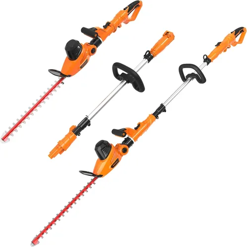 Miniatura 7 de GARCARE Cortasetos eléctrico con cable con poste de extensión de 18 pulgadas de doble acción láser cuchilla Bush Trimmer 600W, 4.8 amperios