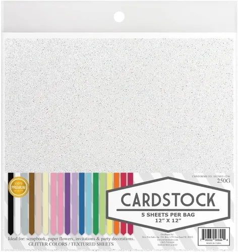 Miniatura 9 de Irdecent Glitter - Cartulina para manualidades, 13 opciones de color, 8.82 oz. 12 x 12 pulgadas, 5 hojas premium (canario)