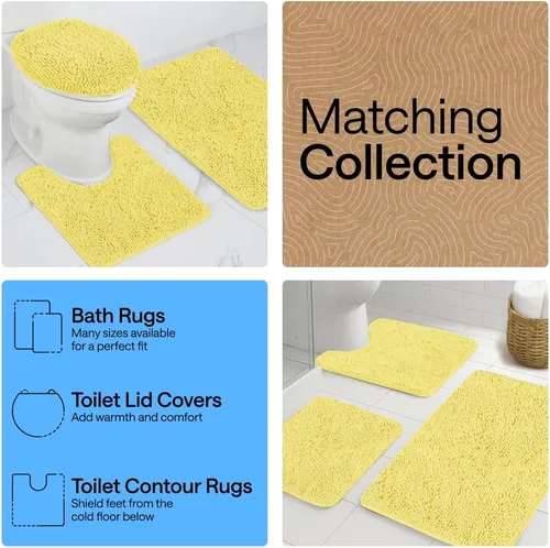 Miniatura 404 de Gorilla Grip - Tapete de baño de felpilla gruesa, suave y absorbente, secado rápido, de microfibra, con reverso de caucho, para piso de ducha, Nube