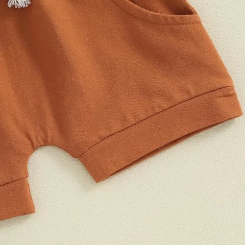 Miniatura 47 de Ropa de bebé niño sin mangas + pantalones cortos con estampado a rayas con bolsillos, 2 piezas de trajes de verano
