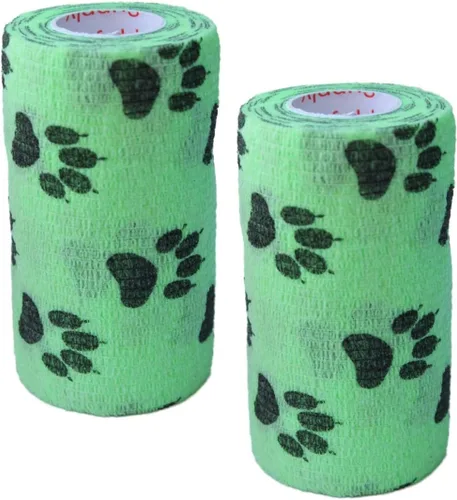 Miniatura 72 de Cinta adhesiva para veterinarios (negro) (paquete de 2) (4 pulgadas x 15 pies), autoadhesiva, adherente, cohesiva, flexible, autoadhesiva, rollo