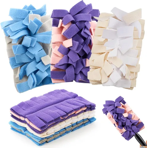 Miniatura 34 de Zubebe 12 piezas de repuesto de plumero de forro polar reutilizables, plumeros planos de plumas, almohadillas de limpieza lavables para múltiples