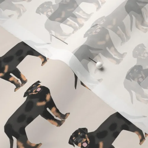 Miniatura 5 de Tela Spoonflower – Rottweiler Perros Arena Rottweilers Mascotas Mascotas Neutral Cachorro Negro Retrato Impreso en Tela de Gasa por The Yard – Coser