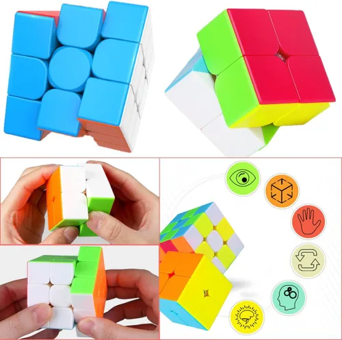 Miniatura 2 de AHYUAN Juego de cubos de velocidad de 2 x 2 x 2 pulgadas, cubos de velocidad de 3 x 3 pulgadas, cubo mgaico, juguete de 3 x 3 x 3, cubos mágicos