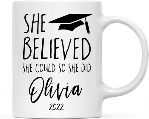 Miniatura 70 de Andaz Press Taza de café personalizada de 11 onzas, regalo de graduación Olivia 2026 (taza de 2 caras), paquete de 1, incluye caja de regalo, tazas