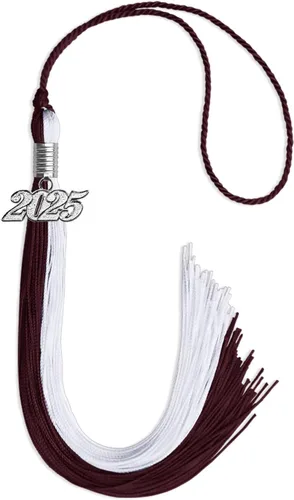 Miniatura 288 de Endea Graduation Borla de doble color con gota de fecha plateada (negro/oro antiguo, 2025)