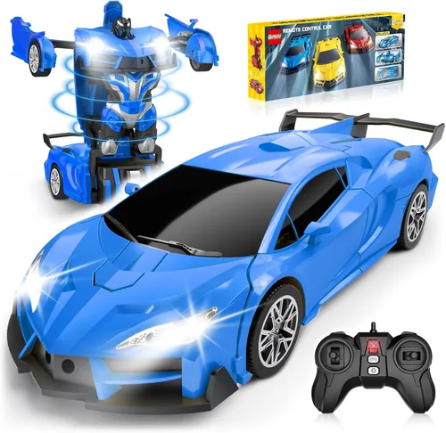 Miniatura 11 de Qumcou Juguetes de araña para niños de 4 a 6 años, auto de control remoto, juguetes de superhéroes transformables con un botón, autos RC de 2.4 GHz