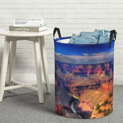 Miniatura 8 de Beauty Grand Canyon print Circular Hamper Waterproof Storage Bin Organizer Basket Laundry Hamper With Handles For Clothes Toys Small