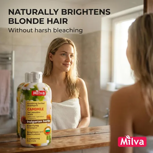 Miniatura 2 de Milva Champú con extracto natural de manzanilla - Da suavidad y brillo al cabello 6.8 fl oz por Milva Paraben-Free Formula, Silicone/Sulfate-Free