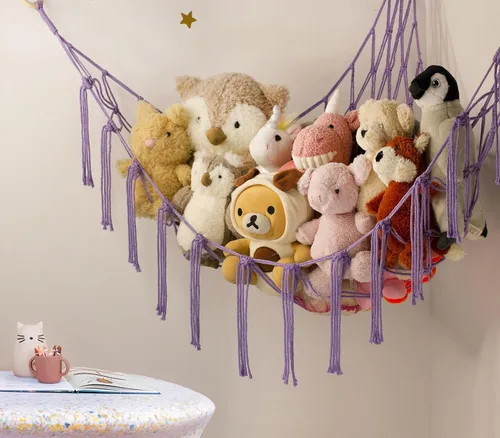 Miniatura 6 de Hamaca o Red de Almacenamiento para Animales de Peluche - Red de Hamaca para Juguetes para Rincón de Animales de Peluche - Organizador Colgante