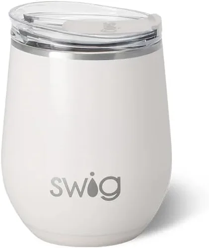 Miniatura 42 de Swig Life Vaso de vino de 12 onzas con tapa, acero inoxidable, apto para lavavajillas, portátil, triple aislamiento (todos los americanos)