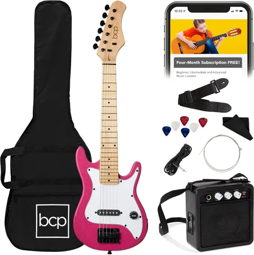 Miniatura 12 de Best Choice Products - Kit de guitarra eléctrica infantil de 30 pulgadas para principiantes con amplificador de 5W, correa, funda, cuerdas y púas