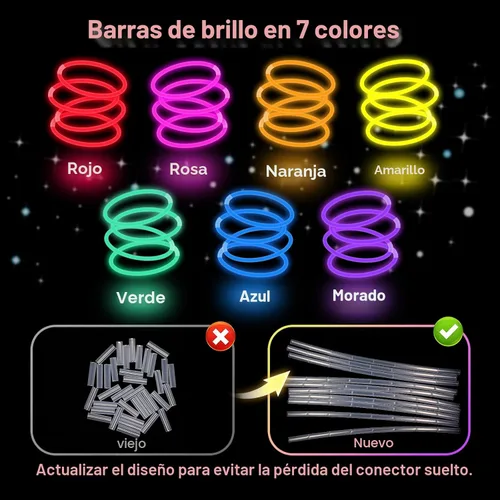 Miniatura 6 de JICUICUI Paquete a Granel de Barras Luminosas para Fiestas - Ultra Brillantes 50 unidades que Brillan en la Oscuridad Artículos para Fiestas