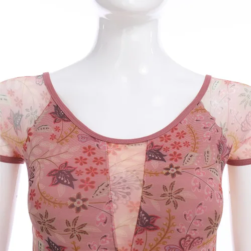 Miniatura 12 de AFAVOM Leotardos de ballet para mujeres adultas con estampado de flores de mariposa sin espalda, leotardos de gimnasia con brasier y prácticas