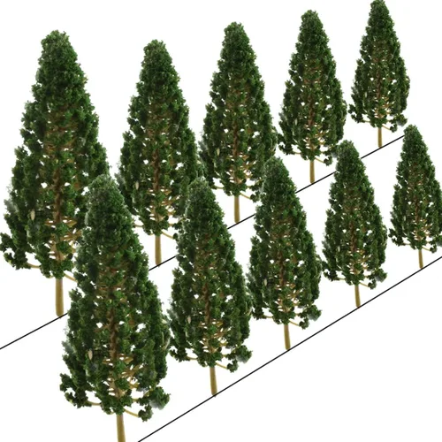 Modelo de paisaje de jardín, pino verde oscuro, 5 pulgadas (5.118 in), accesorio para hacer arquitectura, mesa de arena y plataforma de estación, 10