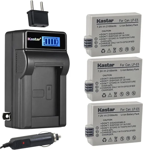 Miniatura 6 de Kastar LP-E5 LCD AC cargador de batería compatible con Canon LC-E5 LC-E5 LC-E5E cargador, Canon EOS Rebel XSi, EOS Rebel XS, EOS Rebel T1i, EOS
