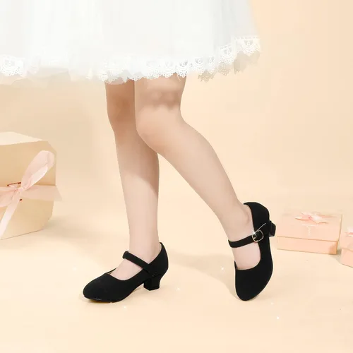 Miniatura 2 de PANDANINJIA Zapatos de vestir para niñas, zapatos Mary Jane para niñas, tacones bajos para niñas pequeñas, flores, boda, fiesta, escuela