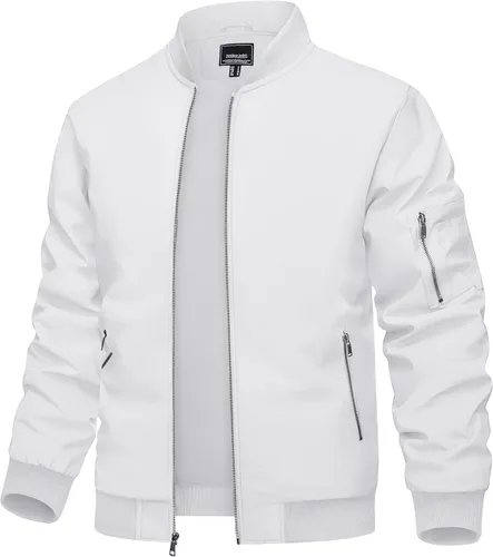 Miniatura 8 de TACVASEN Chaqueta bomber para hombre, ligera, casual, primavera, otoño, cortavientos, con cremallera y bolsillo