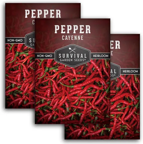 Miniatura 12 de Semillas de pimienta de cayena para plantar Variedad de reliquia caliente con 30,000 a 50,000 Scoville Heat - Semillas de jardín de supervivencia