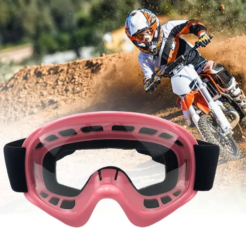 Miniatura 7 de Gafas de Dirt Bike para Niños Resistentes a Impactos Ajustables para Jóvenes ATV Motocicleta Todoterreno Conducción Motocross Carreras Ciclismo Negro