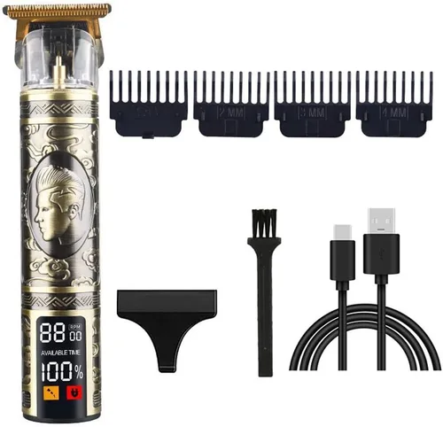 Miniatura 60 de Cortadora de pelo profesional para hombres y mujeres, inalámbrica, recargable, recortadora de pelo, kit de aseo de corte de cuerpo de metal