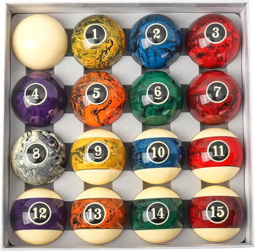 GSE Games & Sports Expert - Juego de bolas de billar de 2 1/4 pulgadas de tamaño profesional reglamentario, juego estándar de 16 bolas para mesa de
