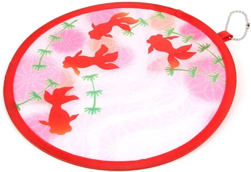 Miniatura 9 de MXY Ventilador plegable estilo japonés de verano redondo plegable de mano, hermoso patrón de decoración de festivales, boda, cumpleaños, decoración