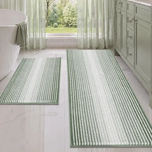 Miniatura 81 de BSICPRO Juegos de Alfombras y Tapetes para Baño, Juego de Alfombra de Baño de Felpilla Gruesa Absorbente de 2 Piezas Antideslizante, Tapetes Suaves