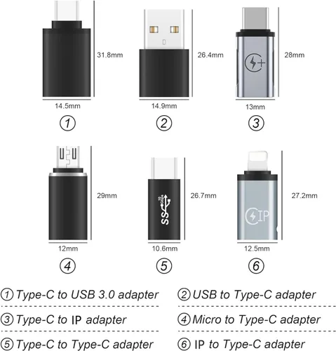 Miniatura 2 de AWINLI - Adaptador USB C hembra a USB, tipo C a Android macho, adecuado para iPhone hembra a tipo C macho, adecuado para iPhone 14, 13, 15 ProMax