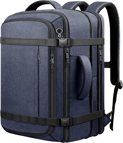 Miniatura 9 de Ample Space Mochila de viaje con garantía de por vida, mochila de mano expandible con puerto de acceso por cable, se adapta a portátiles de 17.3