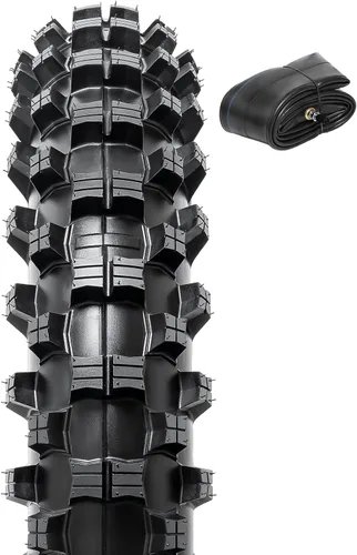 110/100-18 4PR TT 64M - Neumático delantero/trasero y tubo interior para motocross compatible con neumáticos de bicicleta todoterreno 110/100-18