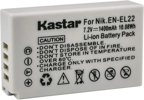 Kastar Paquete de 1 batería de repuesto EN-EL22 para batería Nikon EN-EL22 ENEL22, cargador MH-29, cámara digital Nikon 1 J4, cámara digital Nikon