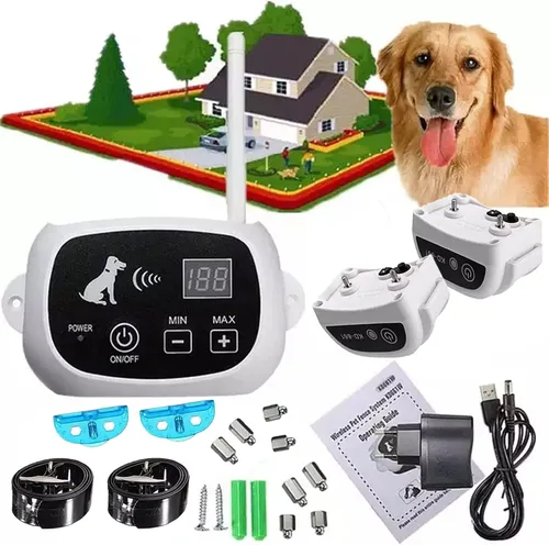 Miniatura 10 de Valla inalámbrica para perros, sistema eléctrico de contención de límites para perros, rango ajustable de hasta 1640 pies, collar de entrenamiento
