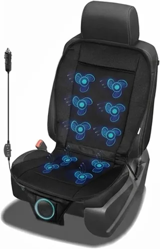 ZONETECH Funda de asiento de coche de refrigeración, color negro, temperatura ajustable, cómodo cojín de enfriamiento para asiento de automóvil