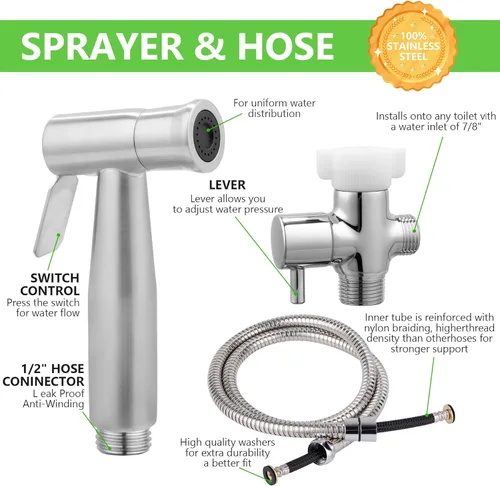 Miniatura 4 de YA MI Aerosol multifuncional de mano para inodoro, rociador de ducha musulmán, adecuado para lavado de mujeres, baño de bebé, spray de limpieza