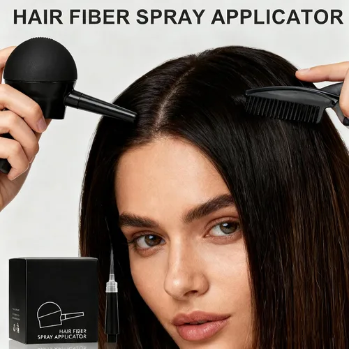 Miniatura 6 de ZJchao Aplicador de fibra capilar para cabello fino, boquilla aplicadora en aerosol para fibras capilares para espesar instantáneamente el cabello